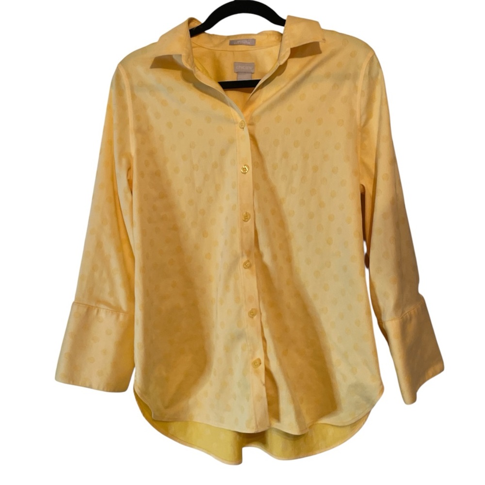 Polka Dot Yellow Button-Down Shirt